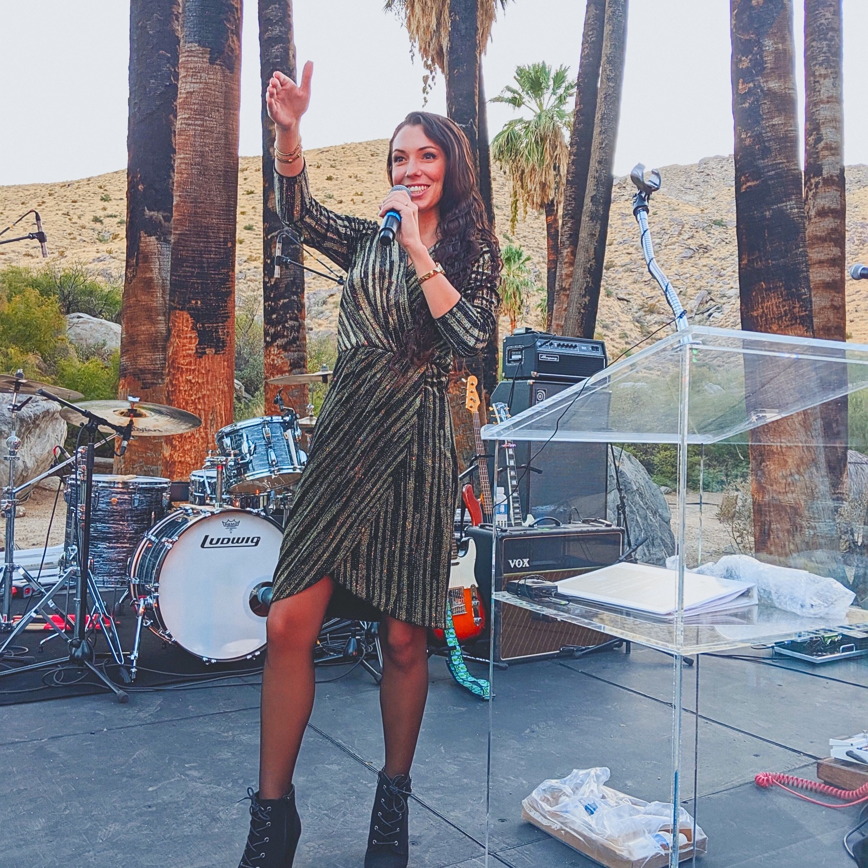 Nicole at an auction